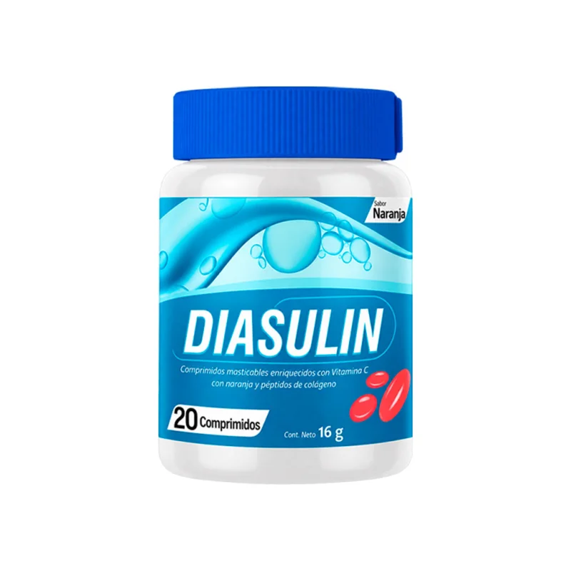 Diasulin — frasco de 20 comprimidos masticables, contenido neto 16 g